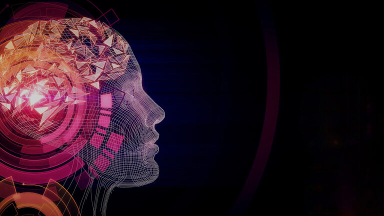 image of abstract head on black background