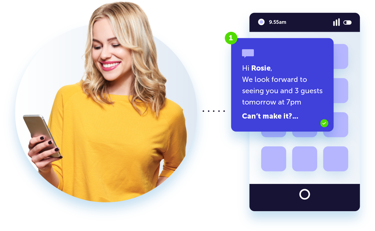 Abstract image for DotDigital showing woman using Dotdigital on a mobile device