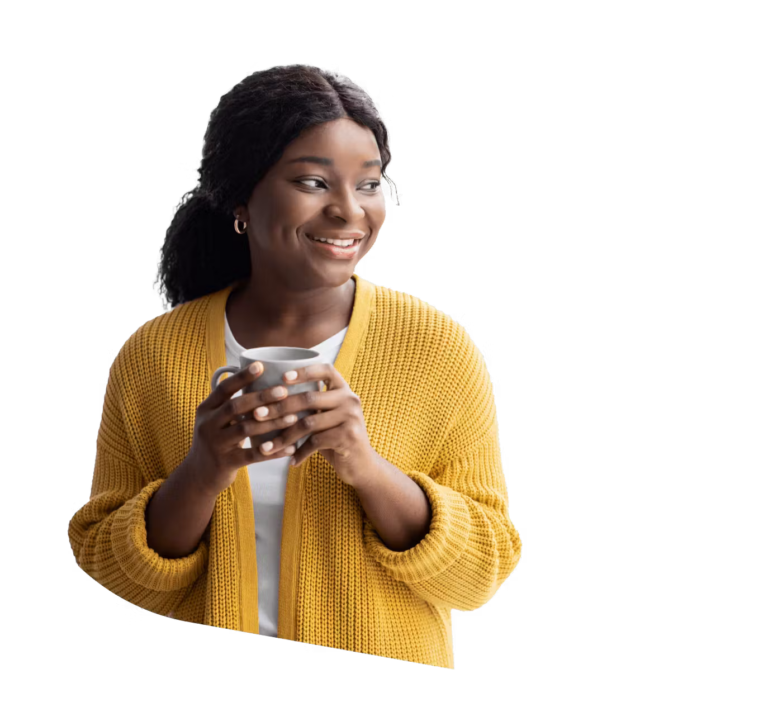 Algolia image of woman drinking tea