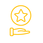 Icon with hand holding a star